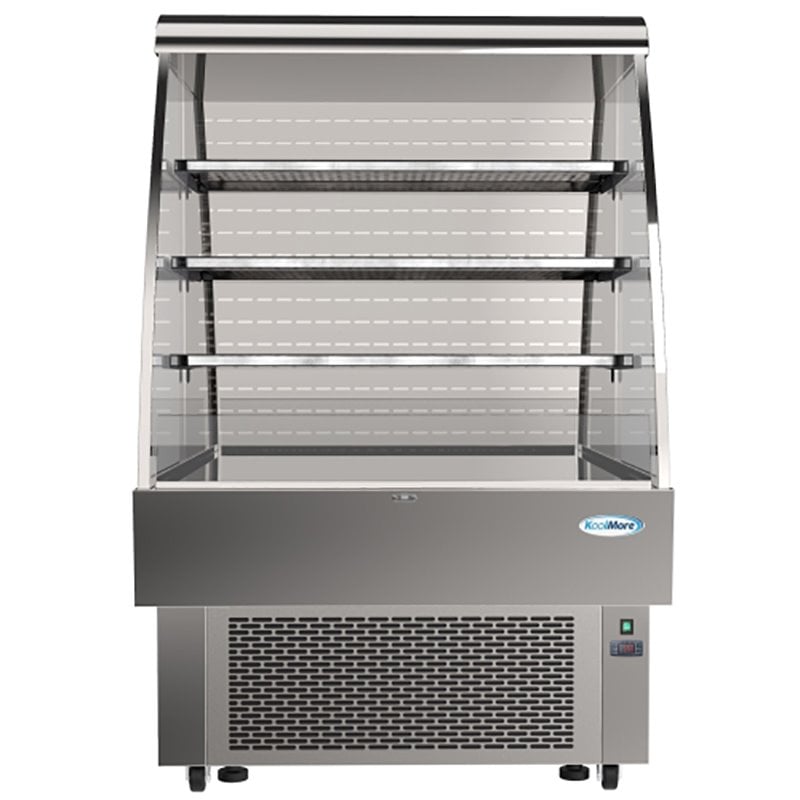 Pemberly Row Silver Open-Air Merchandiser Stainless Steel Grab & Go Refrigerator