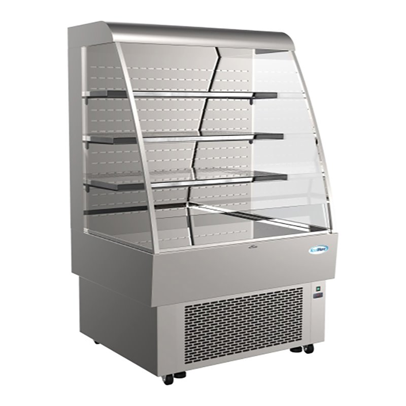 Pemberly Row Silver Open-Air Merchandiser Stainless Steel Grab & Go Refrigerator