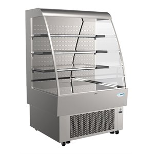 Pemberly Row Silver Open-Air Merchandiser Stainless Steel Grab & Go Refrigerator