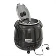 Pemberly Row Metal Soup Kettle Warmer with Hinged Lid and Removable Pot in Black