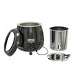 Pemberly Row Metal Soup Kettle Warmer with Hinged Lid and Removable Pot in Black