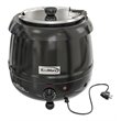 Pemberly Row Metal Soup Kettle Warmer with Hinged Lid and Removable Pot in Black