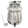 Pemberly Row Silver Hinged Lid/Removable Pot Stainless Steel Soup Kettle Warmer