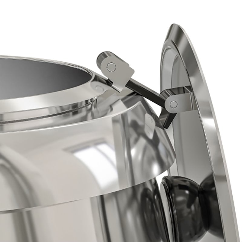 Pemberly Row Silver Hinged Lid/Removable Pot Stainless Steel Soup Kettle Warmer