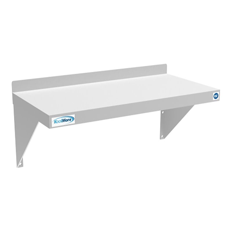 Pemberly Row 12x24 NSF Stainless Steel Wall Mount Shelf for Kitchen in Silver