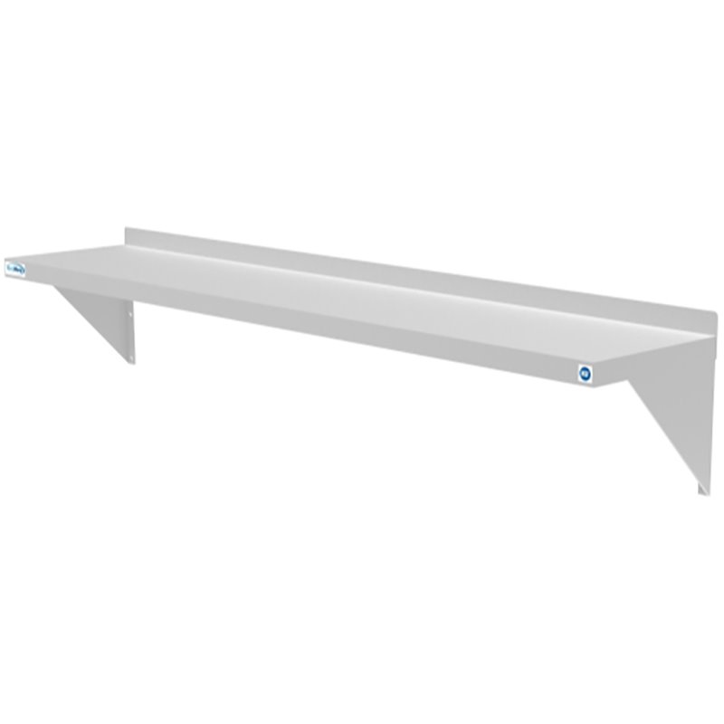 Pemberly Row 12x60 NSF Stainless Steel Wall Mount Shelf for Kitchen in Silver