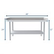 Pemberly Row 30x48 Heavy Duty 16-Gauge Stainless Steel Equipment Stand in Silver
