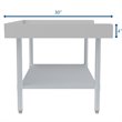 Pemberly Row 30x48 Heavy Duty 16-Gauge Stainless Steel Equipment Stand in Silver