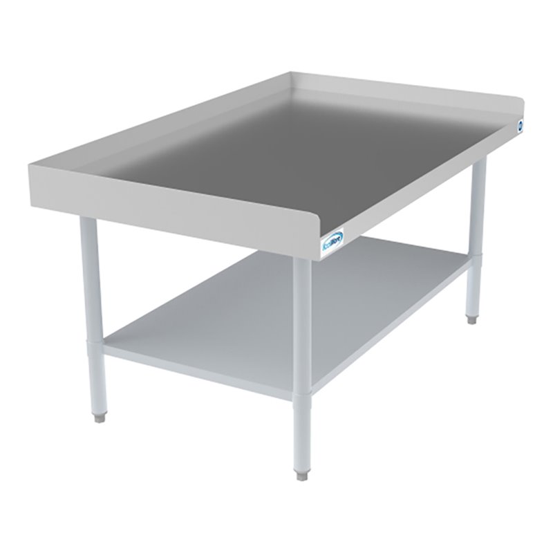 Pemberly Row 30x48 Heavy Duty 16-Gauge Stainless Steel Equipment Stand in Silver