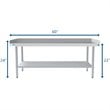 Pemberly Row 30x60 Heavy Duty 16-Gauge Stainless Steel Equipment Stand in Silver