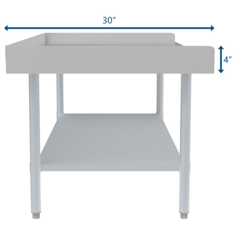Pemberly Row 30x60 Heavy Duty 16-Gauge Stainless Steel Equipment Stand in Silver