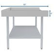 Pemberly Row 30x60 Heavy Duty 16-Gauge Stainless Steel Equipment Stand in Silver