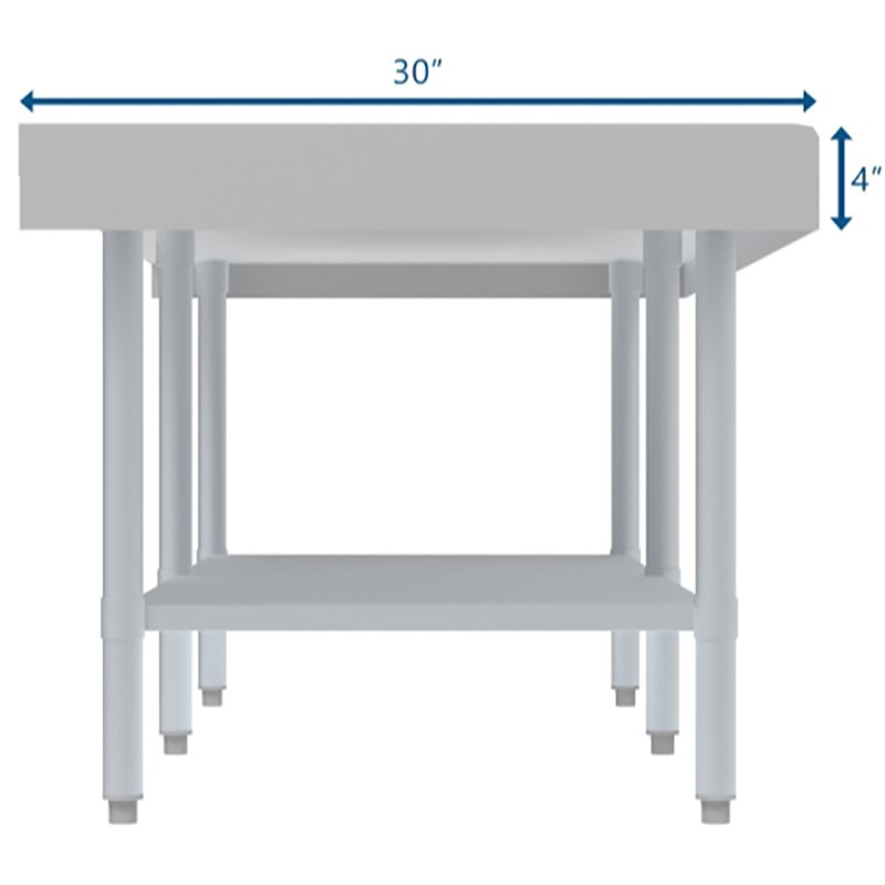 Pemberly Row 30x72 Heavy Duty 16-Gauge Stainless Steel Equipment Stand in Silver