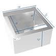 Pemberly Row 19x22x12 Stainless Steel Floor Mop Sink with Deep Basin in Silver