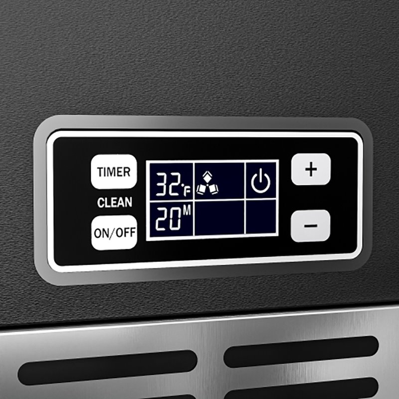 Pemberly Row Storage Basket Stainless Steel Built-In Ice Maker Machine in Silver