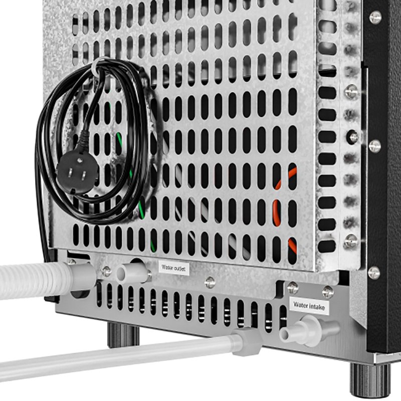 Pemberly Row Storage Basket Stainless Steel Built-In Ice Maker Machine in Silver