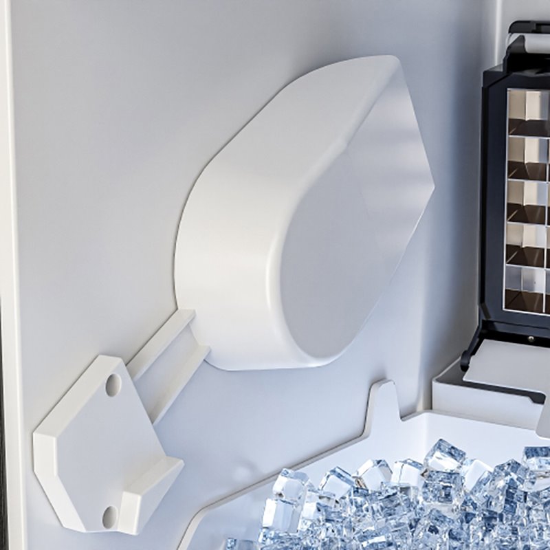 Pemberly Row Storage Basket Stainless Steel Built-In Ice Maker Machine in Silver