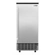 Pemberly Row Storage Basket Stainless Steel Built-In Ice Maker Machine in Silver