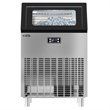 Pemberly Row Modern Undercounter Metal Ice Maker Machine in Black