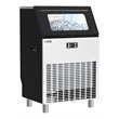 Pemberly Row Modern Undercounter Metal Ice Maker Machine in Black