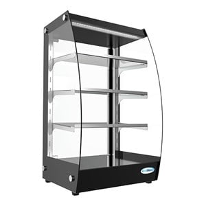 Pemberly Row 4-Tier LED Glass/Steel Bakery Display Pastry Case in Black
