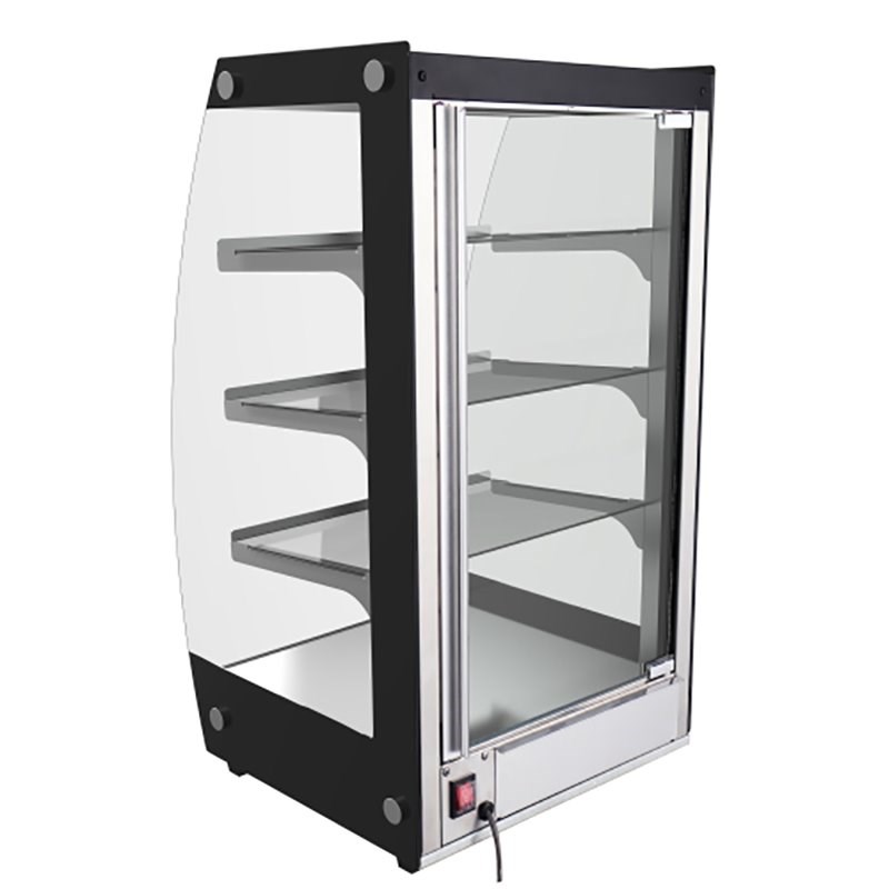 Pemberly Row 4-Tier LED Glass/Steel Bakery Display Pastry Case in Black