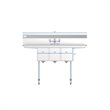Pemberly Row Silver 10x14x10 3-Compartment Stainless Steel Kitchen Sink & Faucet