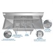 Pemberly Row Silver 10x14x10 3-Compartment Stainless Steel Kitchen Sink & Faucet