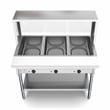 Pemberly Row 3 Pan Open Well Electric Steam Table with Undershelf & Sneeze-Guard
