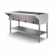 Pemberly Row Four Pan Open Well Electric Steam Table with Undershelf