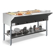 Pemberly Row Four Pan Open Well Electric Steam Table with Undershelf