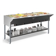 Pemberly Row Five Pan Open Well Electric Steam Table with Undershelf 240V