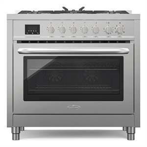 Pemberly Row Modern 36&quot 5 Burner Freestanding Dual Fuel Range