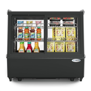 Pemberly Row 28&quot Self-Service Countertop Display Refrigerator in Black