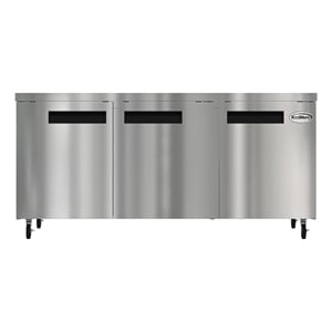 Pemberly Row 72&quot 3 Door Commercial Undercounter Refrigerator 18 cu. ft. in Black