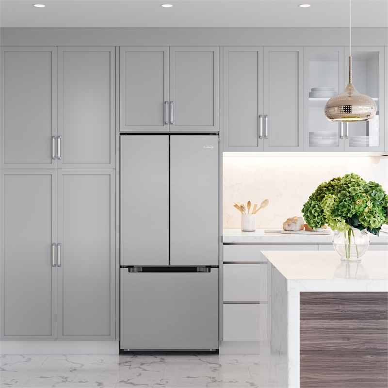 Pemberly Row 185 cu. ft. Stainless Steel French Door Refrigerator in Silver
