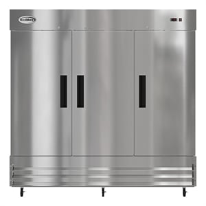 Pemberly Row 80&quot 3 Door Commercial Reach In Refrigerator 72 cu. ft. in Silver