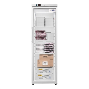 Pemberly Row 24&quot 12 cu. ft. Auto Defrost Glass Door Reach-In Freezer in White