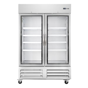 Pemberly Row 54&quot Commercial Two Glass Door Convertible Reach-In Refrigerator