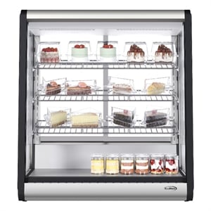 Pemberly Row 31&quot 4-Tier Commercial Countertop Display Refrigerator in Silver