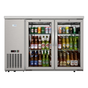 Pemberly Row 47&quot Two Glass Door Back Bar Cooler Refrigerator w/ 11 cu. ft.