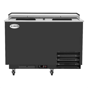 Pemberly Row 50&quot Commercial Glass Froster in Black Steel w/ 14 cu. ft. Capacity