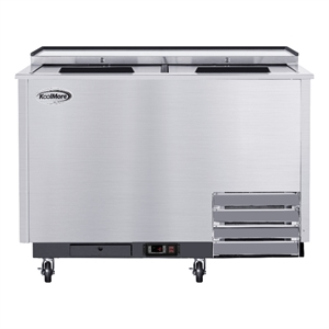 Pemberly Row 50&quot Commercial Glass Froster in Steel w/ 14 cu. ft. Capacity