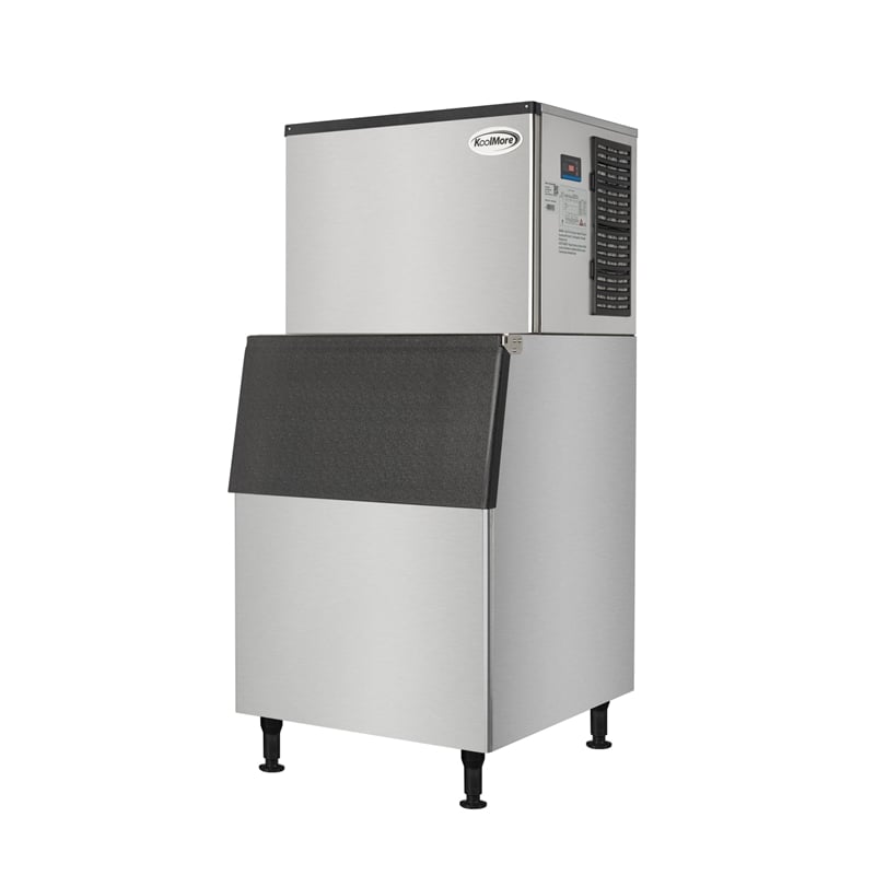 Pemberly Row 500lbs Steel Air Cooled Commercial Ice Machine with 375lbs Storage