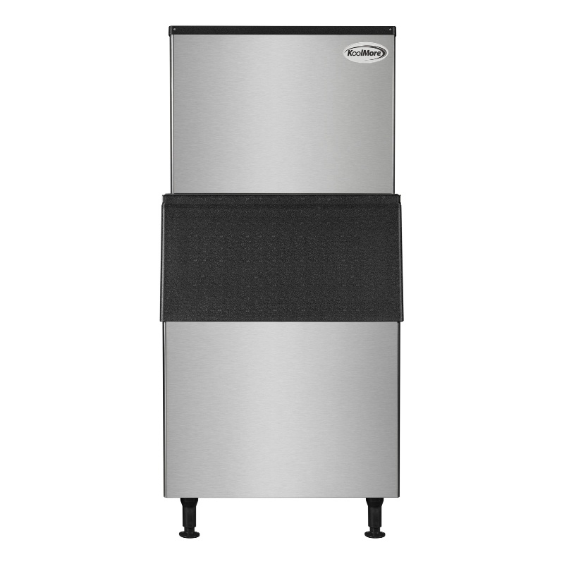 Pemberly Row 500lbs Steel Air Cooled Commercial Ice Machine with 375lbs Storage