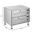 Pemberly Row Two-Drawer Commercial Free Standing Warming Drawers in Steel