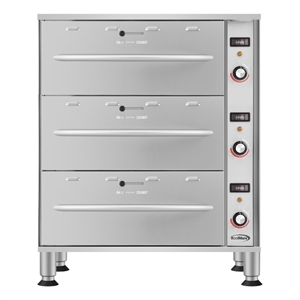 Pemberly Row 3-Drawer Commercial Free Standing Warming Drawer in Stainless Steel