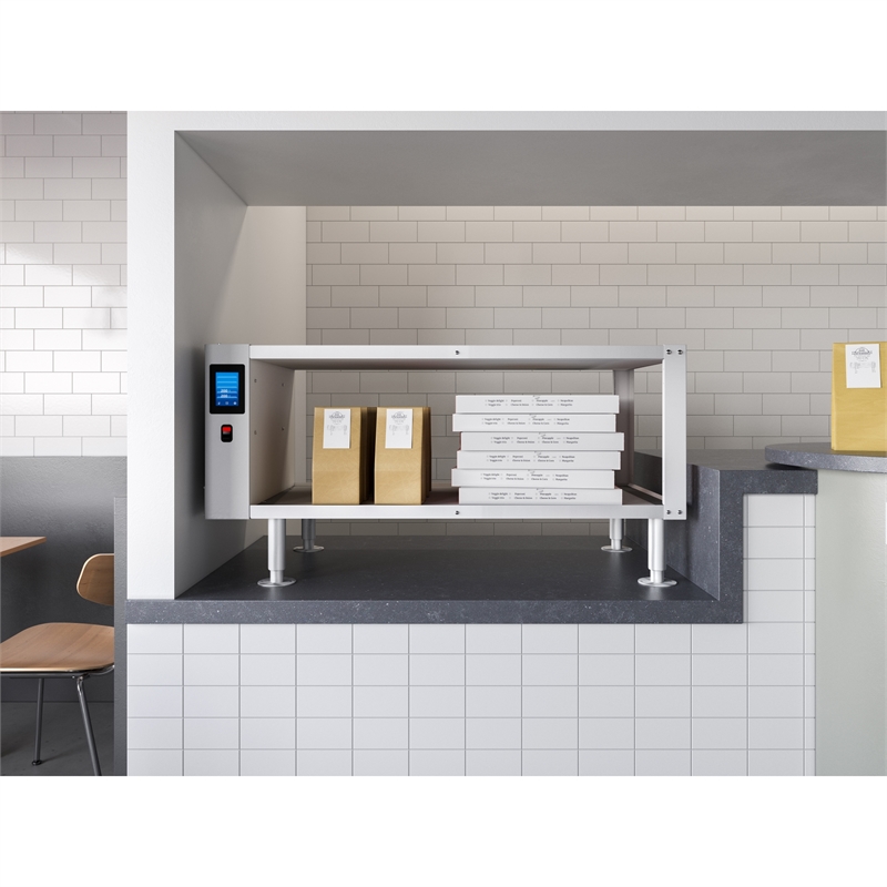 Pemberly Row Two-Shelve Take Out Warmer Cabinet w/ Touch Screen in Steel