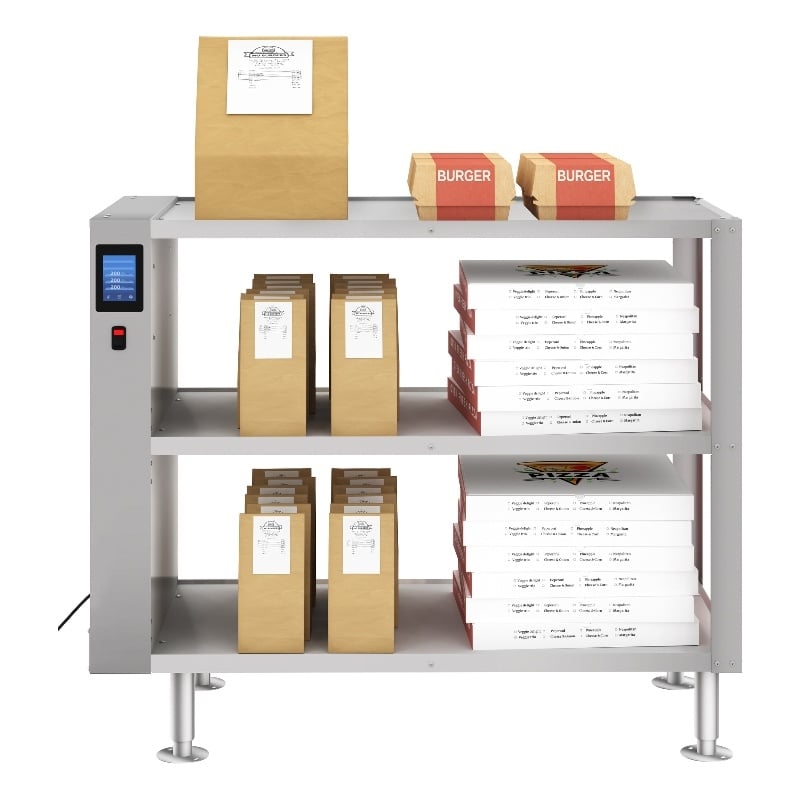 Pemberly Row 3-Shelve Commercial Take Out Warmer Cabinet w/ Touch Screen-Steel