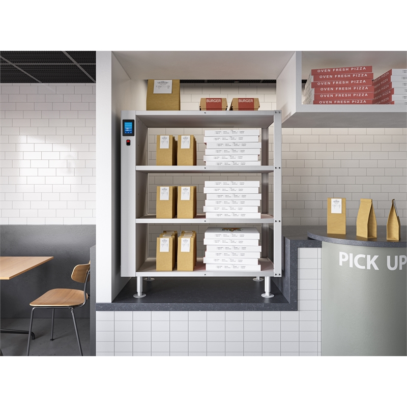 Pemberly Row 4-Shelve Commercial Take Out Warmer Cabinet w/ Touch Screen Steel